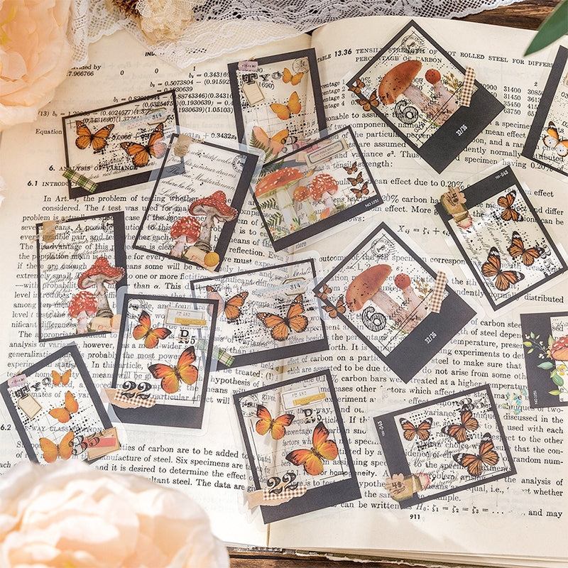 Flowers and Plants Handmade Series Vintage Handwritten English Sticker Pack b2