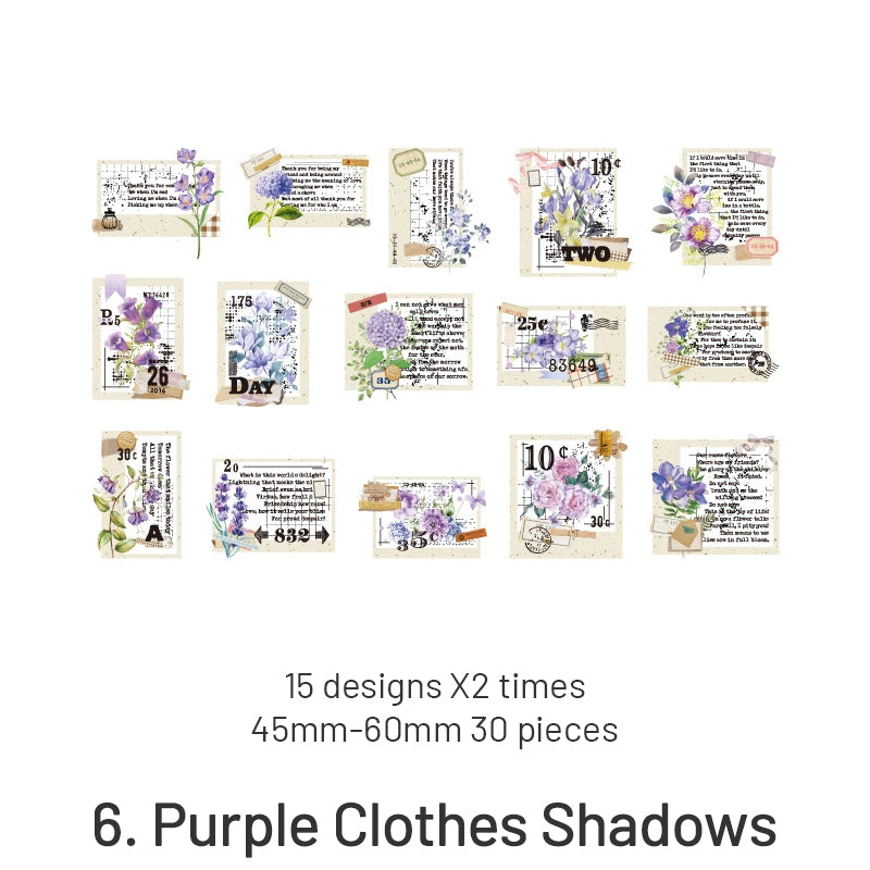 Flowers and Plants Handmade Series Vintage Handwritten English Sticker Pack sku-6