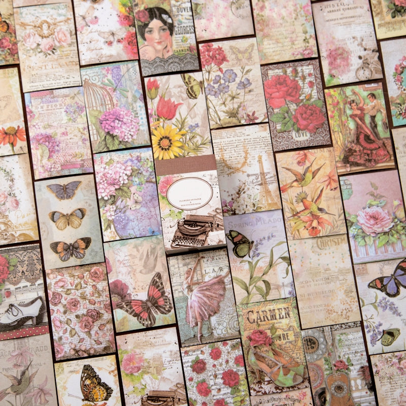 Flowers on Paper Series Floral Sticker Book b1