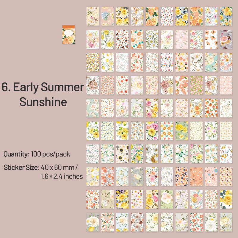 Flowers on Paper Series Floral Sticker Book sku-6