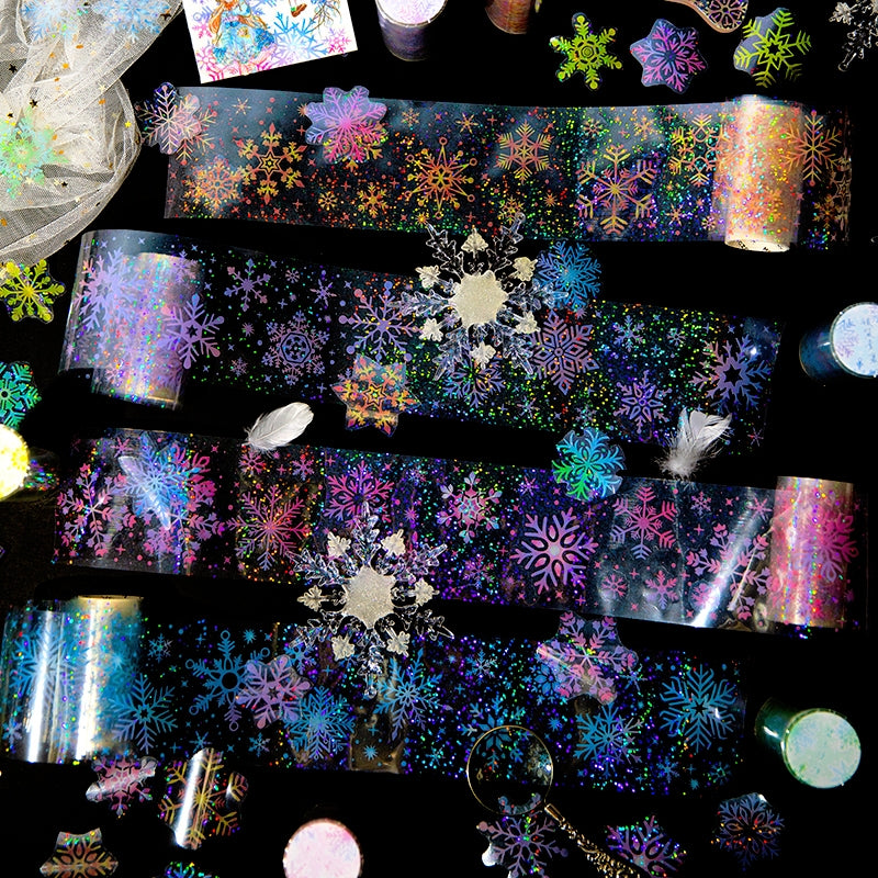 Fluffy Wind Series Holographic Snowflake Tape a1