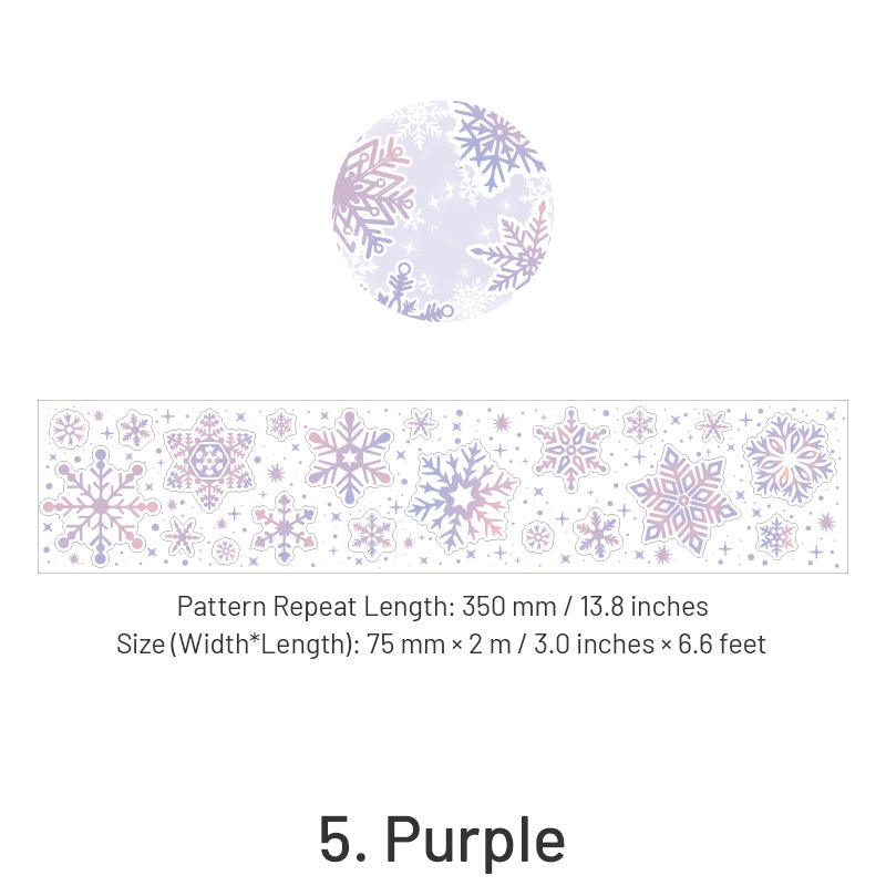Fluffy Wind Series Holographic Snowflake Tape sku-5
