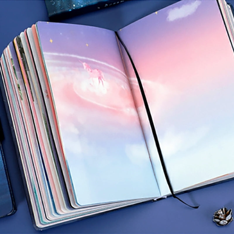 Fluorescent Luminous Starry Sky & Unicorn Notebook 2