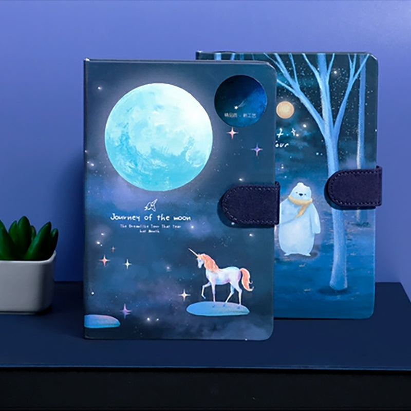 Fluorescent Luminous Starry Sky & Unicorn Notebook 6
