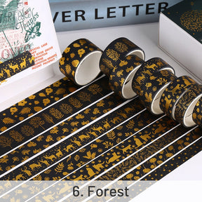 Foil Stamped Washi Tape Set (10 Rolls) - Forest, Star, Ocean, Geometric sku-6