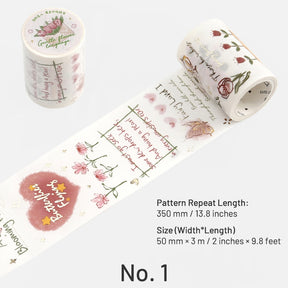Foil Stamping Botanical Washi Tape for Rose Lily and Hydrangea sku-1