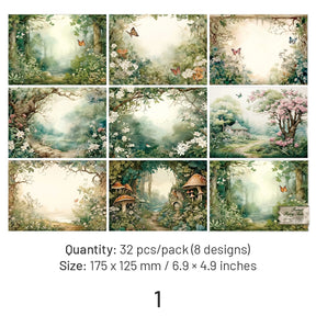 Forest Fairy Tale Background Scrapbook Paper sku-1