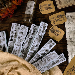 Forest Travel Notes Series Vintage Plant Foam Rubber Stamp b