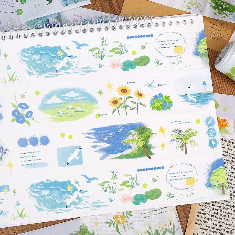 Four Seasons Landscape Washi Tape - Fields, Beaches, Snow, Autumn b3