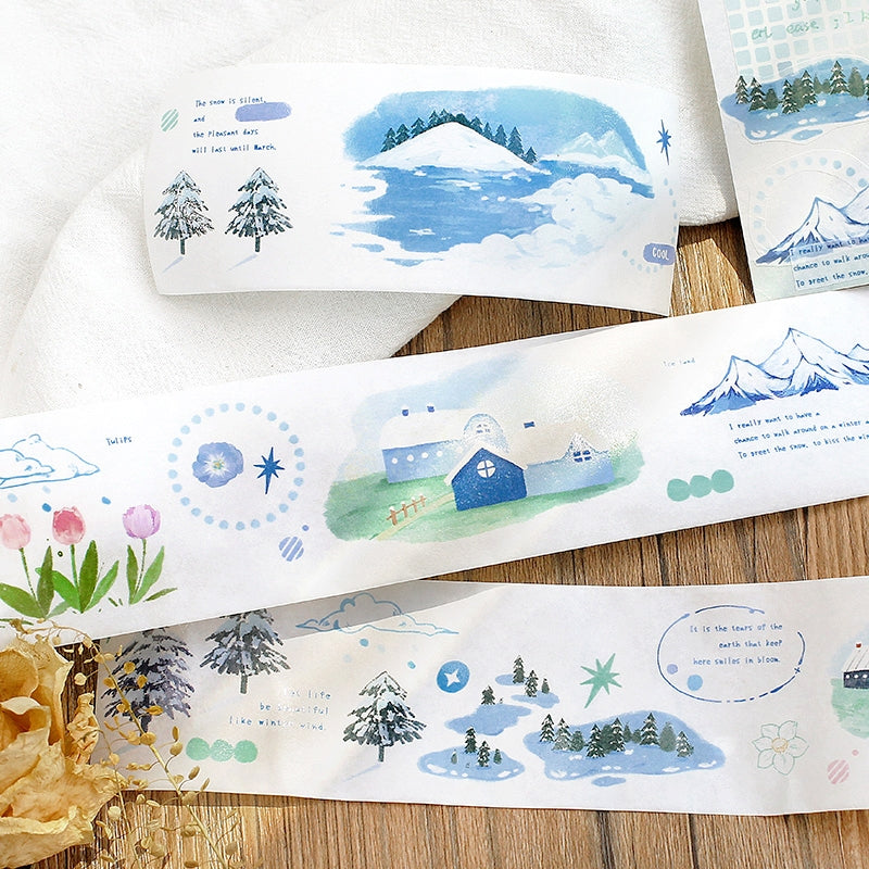 Four Seasons Landscape Washi Tape - Fields, Beaches, Snow, Autumn c
