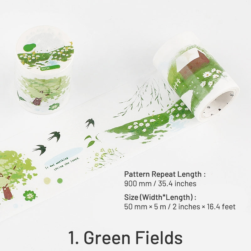 Four Seasons Landscape Washi Tape - Fields, Beaches, Snow, Autumn sku-1