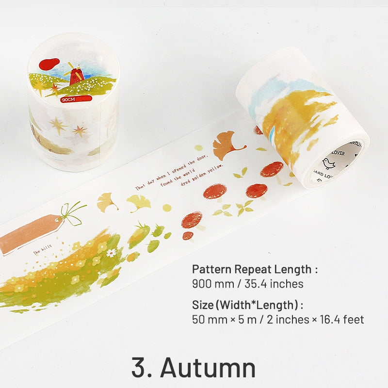 Four Seasons Landscape Washi Tape - Fields, Beaches, Snow, Autumn sku-3