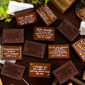 Fragment of Narrative Series English Sentence Wooden Rubber Stamp b1