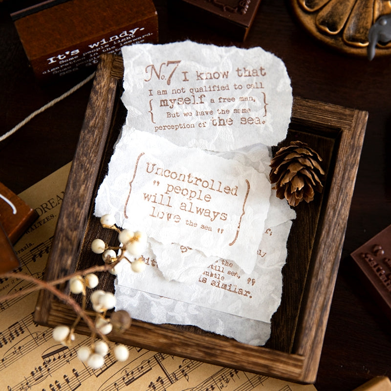 Fragment of Narrative Series English Sentence Wooden Rubber Stamp b3