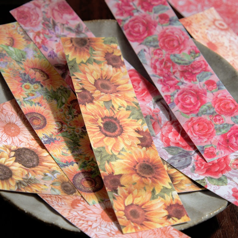 Fragrant Flower Scene Sticker Book - Roses, Sunflowers, Daisies, Lilies c2