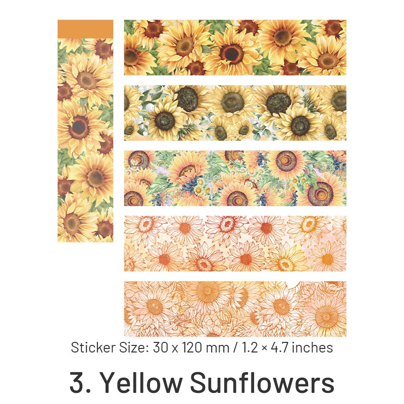 Fragrant Flower Scene Sticker Book - Roses, Sunflowers, Daisies, Lilies sku-3
