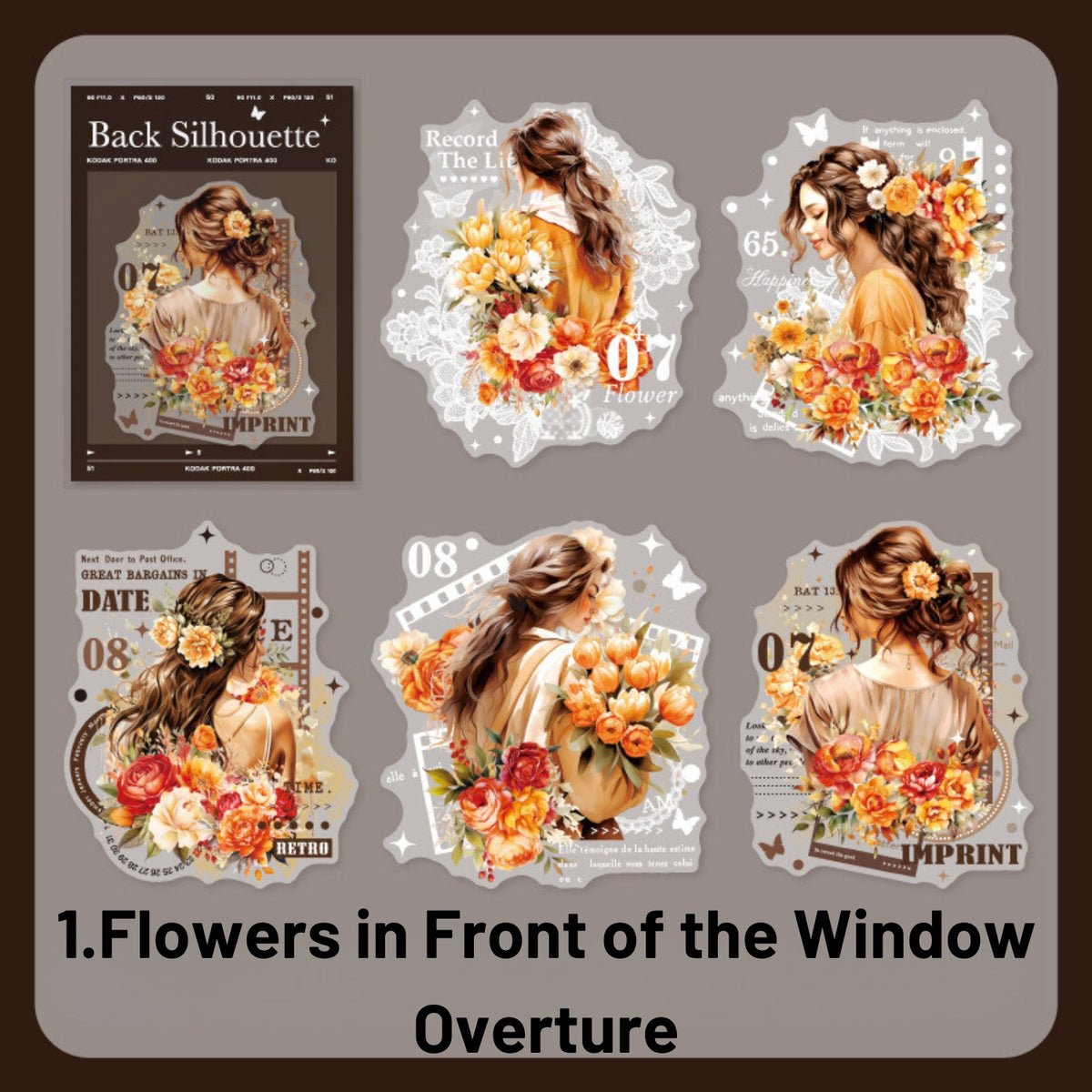 Freeze-frame Back Series Character Material Sticker Pack 1