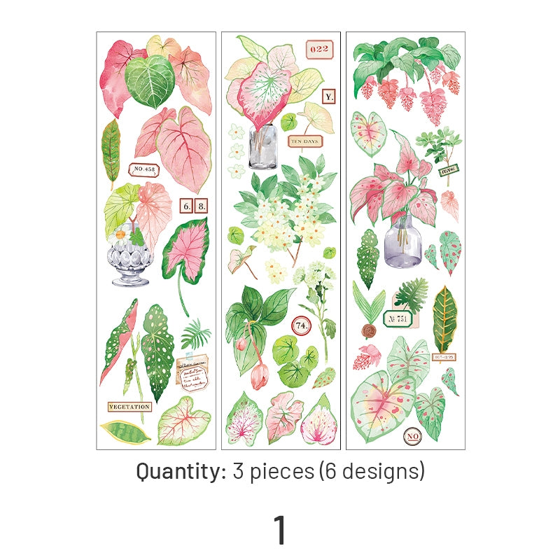 Fresh Greenery PET Stickers - Fruit, Leaf, Cactus, Plant sku-1