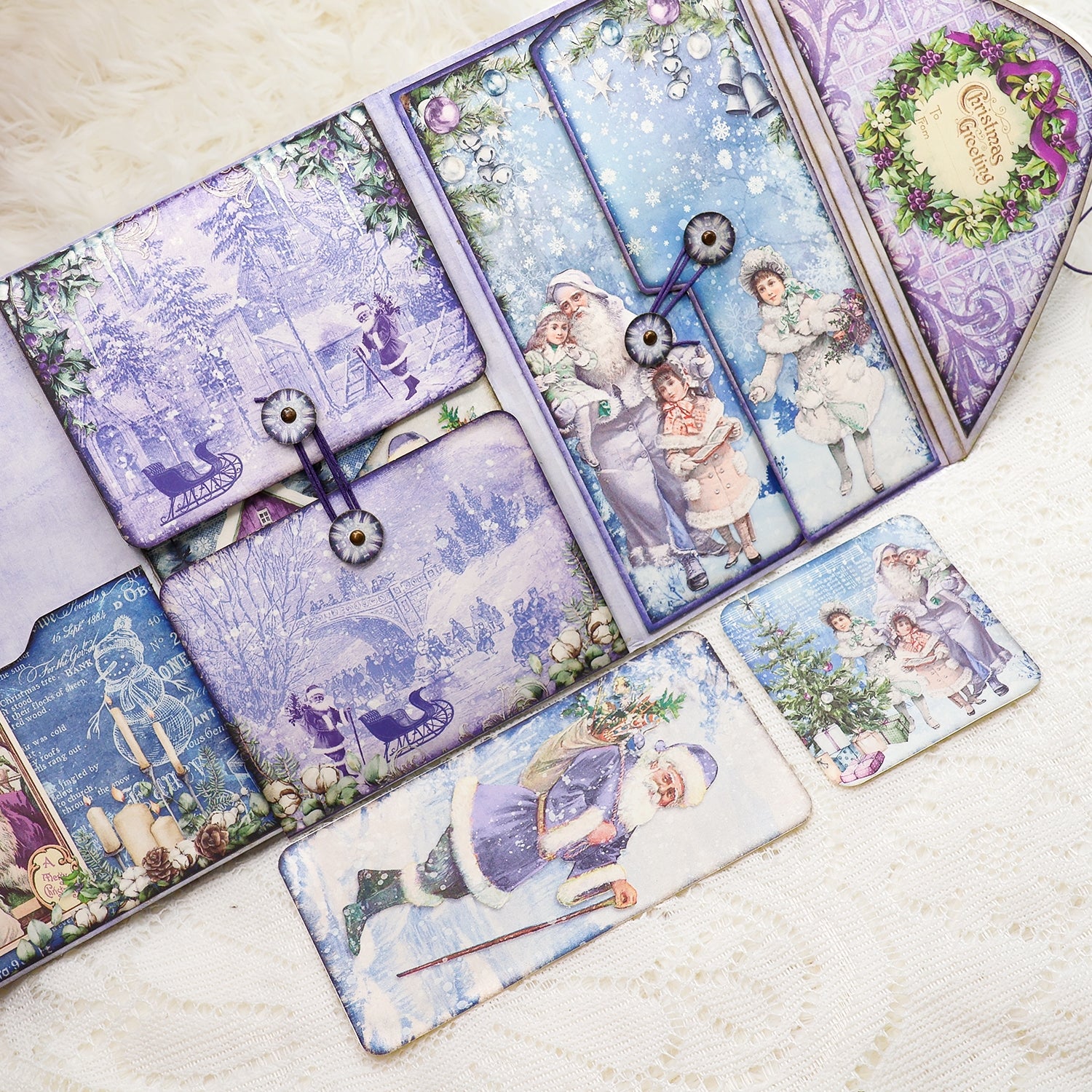  Frozen Purple Christmas Mini Project Folio Craft Kit Junk Journal and Add Ons 0010
