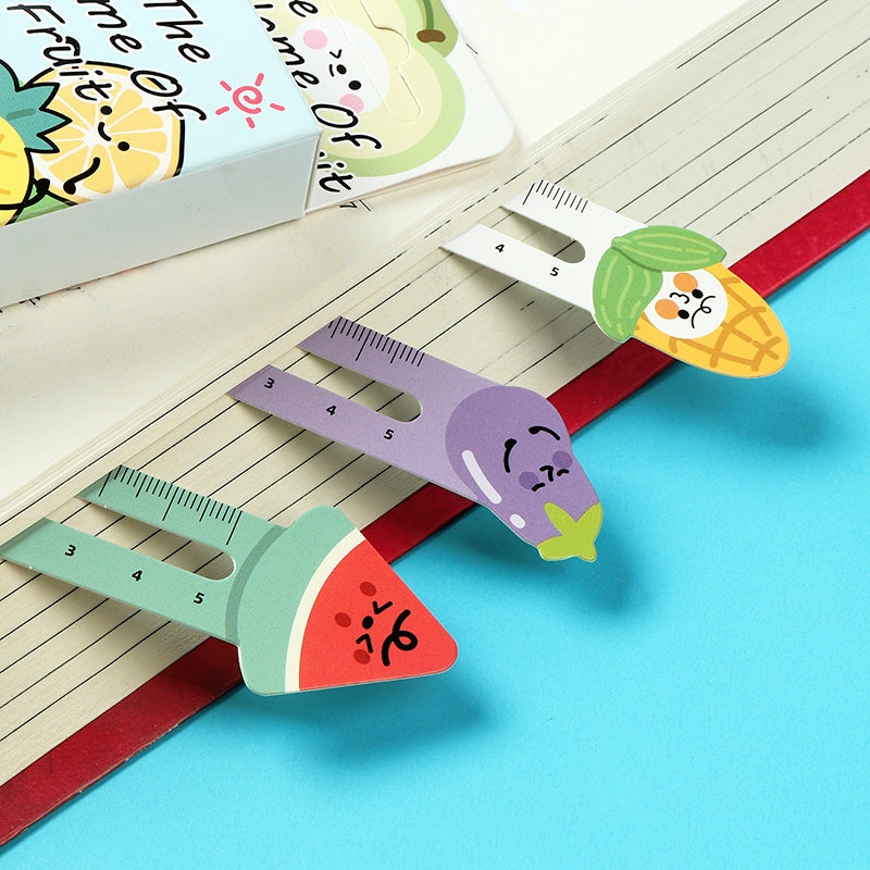 Fruit House Series Cartoon Fruit Ruler Bookmarks b2