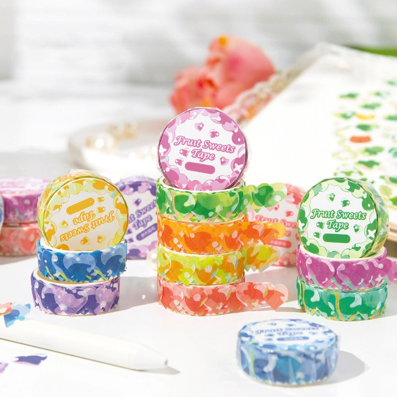 Fruit Sweets Series Heartshape Rolled Washi Stickers b2