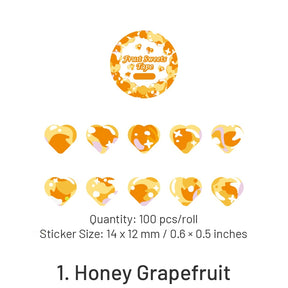 Fruit Sweets Series Heartshape Rolled Washi Stickers sku-1