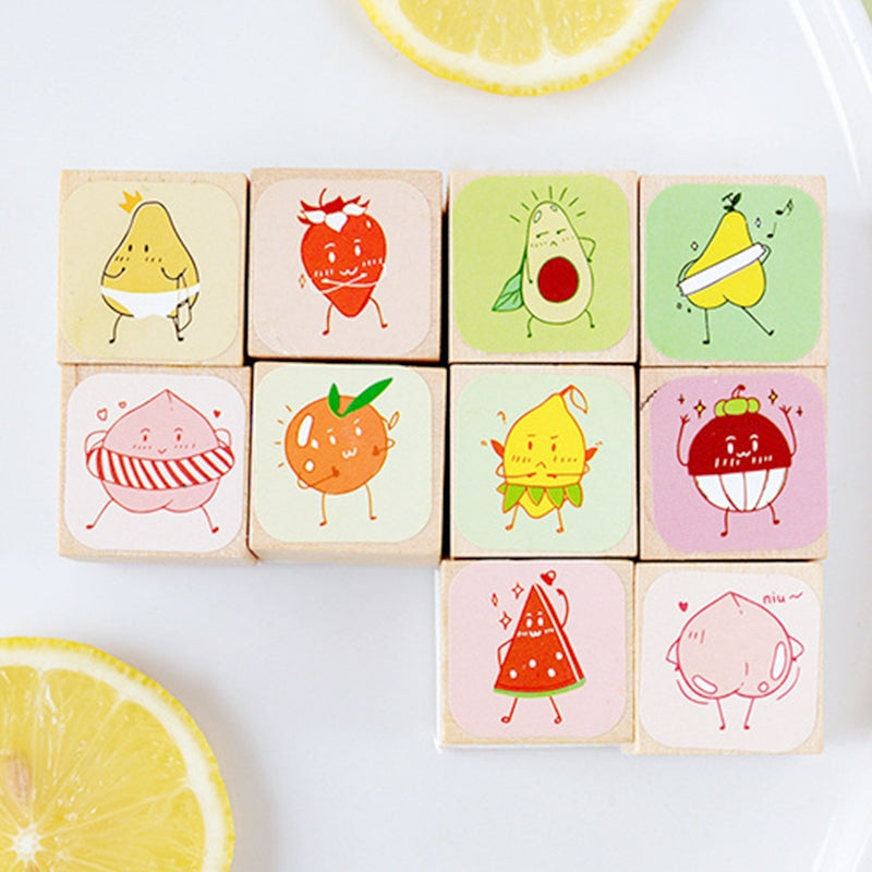 Fruit-themed Cute Cartoon Rubber Stamp b5
