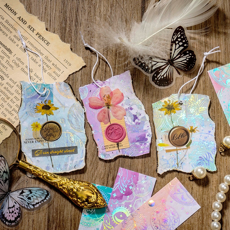 Galaxy Like a Dream Holographic Stickers - Constellation, Feathers, Butterflies, Moon b