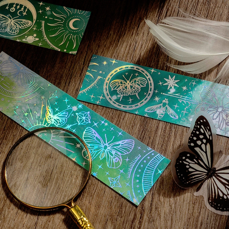 Galaxy Like a Dream Holographic Stickers - Constellation, Feathers, Butterflies, Moon b4