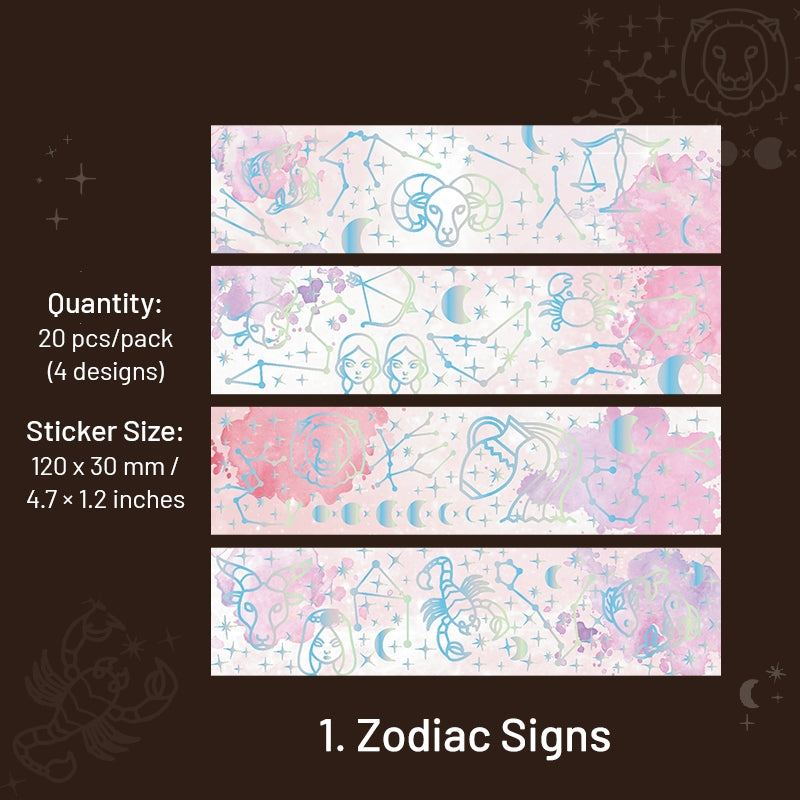 Galaxy Like a Dream Holographic Stickers - Constellation, Feathers, Butterflies, Moon sku-1