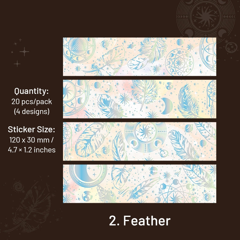 Galaxy Like a Dream Holographic Stickers - Constellation, Feathers, Butterflies, Moon sku-2
