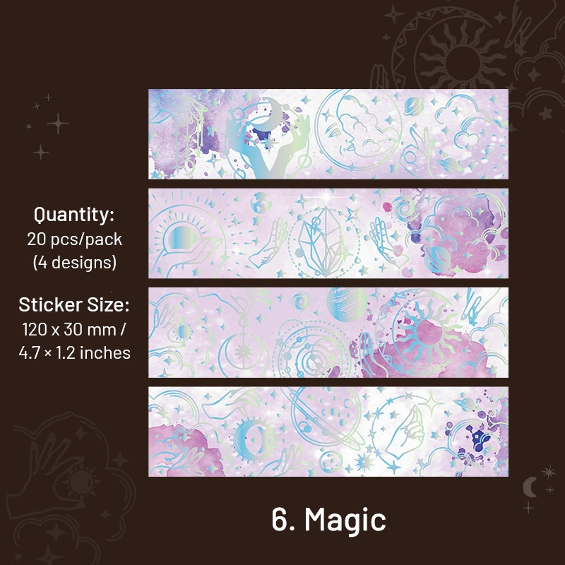 Galaxy Like a Dream Holographic Stickers - Constellation, Feathers, Butterflies, Moon sku-6