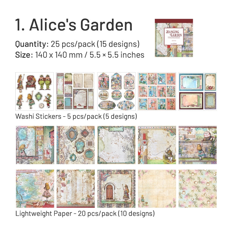 Garden and Character Series Journaling Material Pack - Alice sku-1