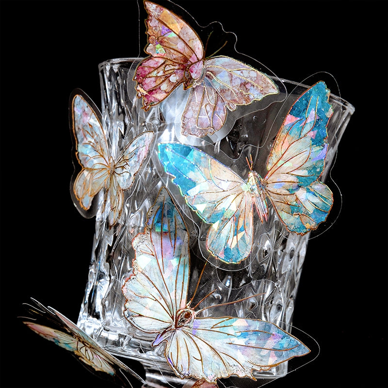 Gem-Like Glittering Butterfly PET Stickers b3
