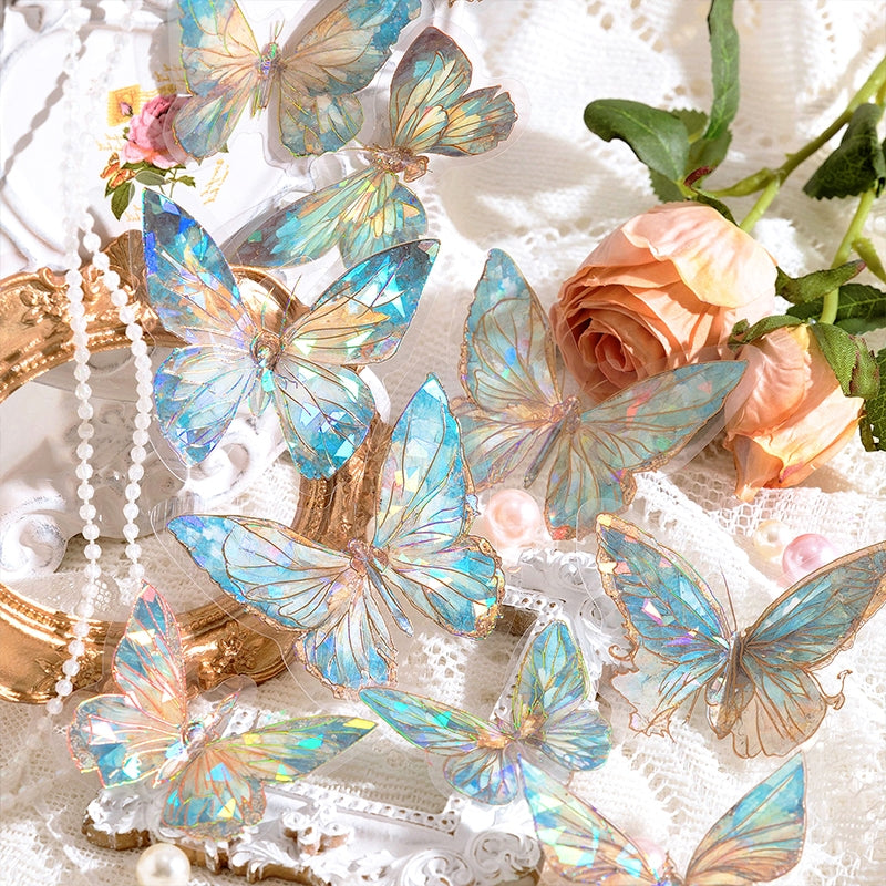 Gem-Like Glittering Butterfly PET Stickers b4