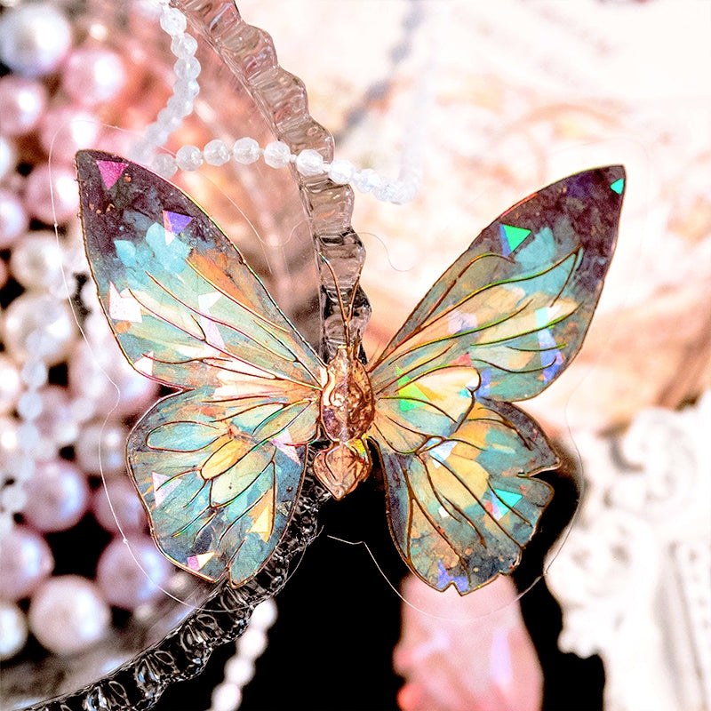 Gem-Like Glittering Butterfly PET Stickers c2
