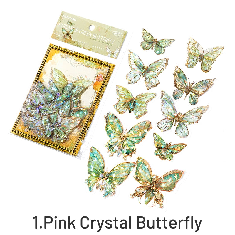 Gem-Like Glittering Butterfly PET Stickers sku-1