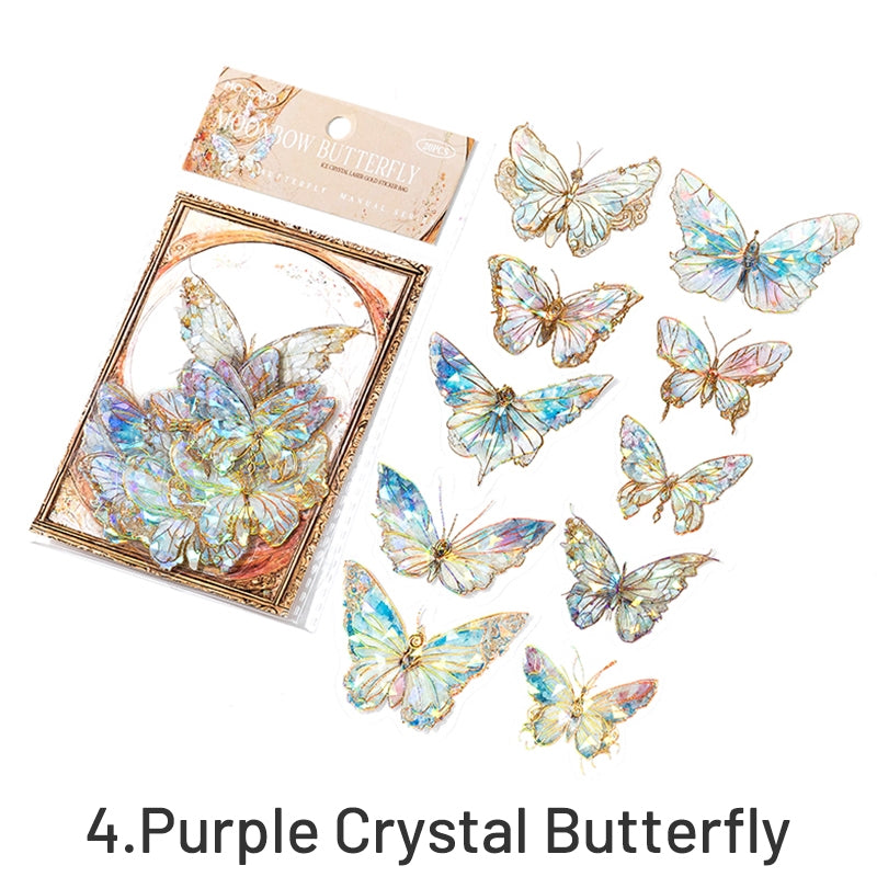 Gem-Like Glittering Butterfly PET Stickers sku-4