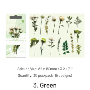 Gentle Bliss Series Retro Plant Flower Stickers sku-3