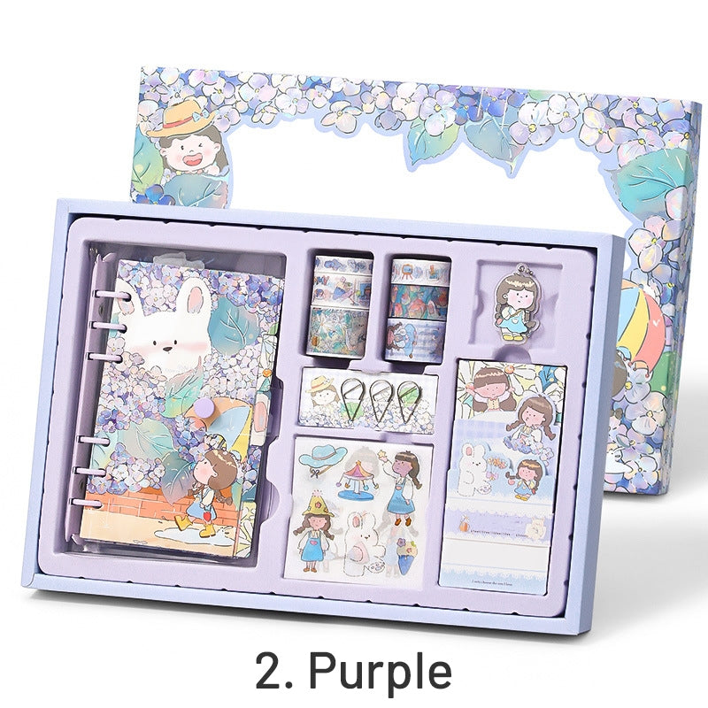 Girl and Flowers Loose-leaf Journal Gift Box Set sku-2