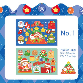 Girl and Gifts Christmas Gold Foil Stickers sku-1