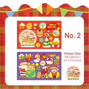 Girl and Gifts Christmas Gold Foil Stickers sku-2