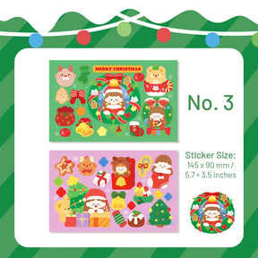 Girl and Gifts Christmas Gold Foil Stickers sku-3
