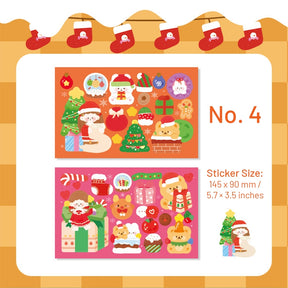 Girl and Gifts Christmas Gold Foil Stickers sku-4