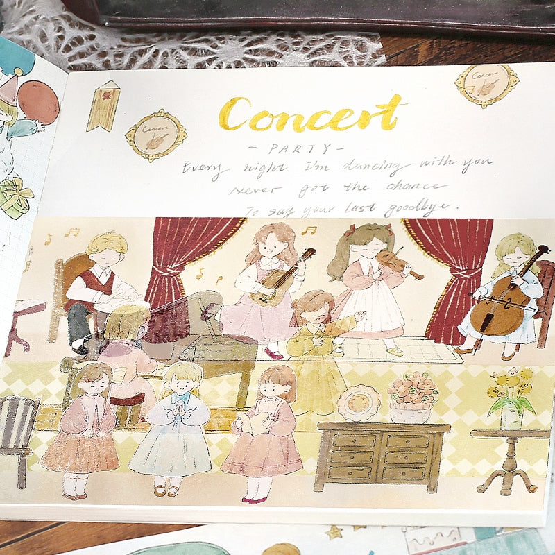 Girl Cartoon Washi Tape - People, Music, Fairy b2