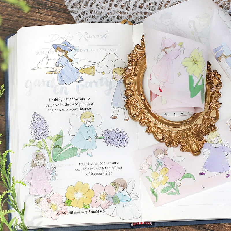 Girl Cartoon Washi Tape - People, Music, Fairy b3