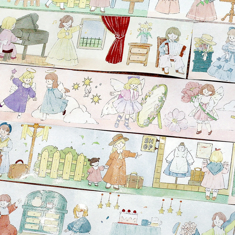 Girl Cartoon Washi Tape - People, Music, Fairy b5