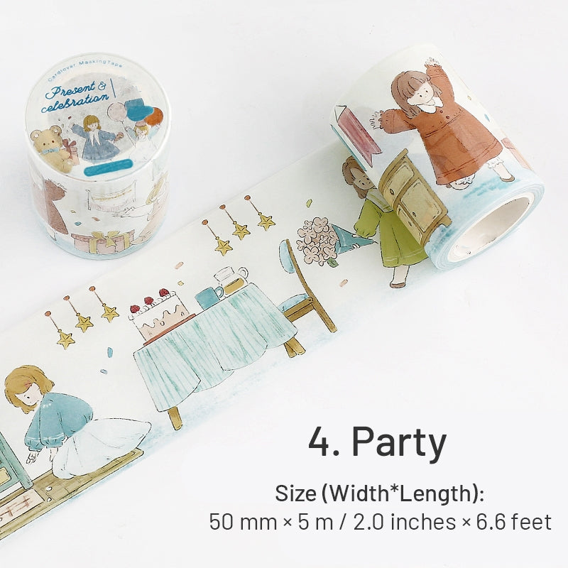 Girl Cartoon Washi Tape - People, Music, Fairy sku-4