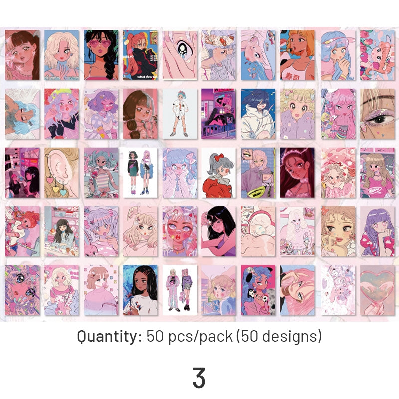 Girl Japanese Anime People Style Washi Sticker Book sku-3