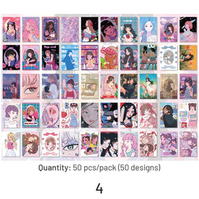 Girl Japanese Anime People Style Washi Sticker Book sku-4